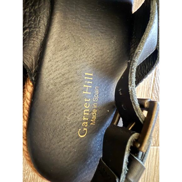 Garnet Hill Black Audrey Platform Espadrilles - Leather - size 39/8 - W4 - Picture 6 of 12